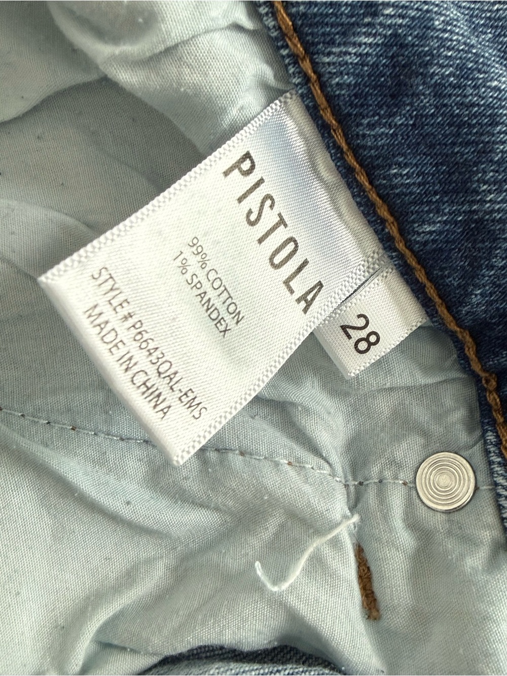 Pistola Light Blue High-Rise Distressed Women's Jeans 28 - Picture 6 of 7